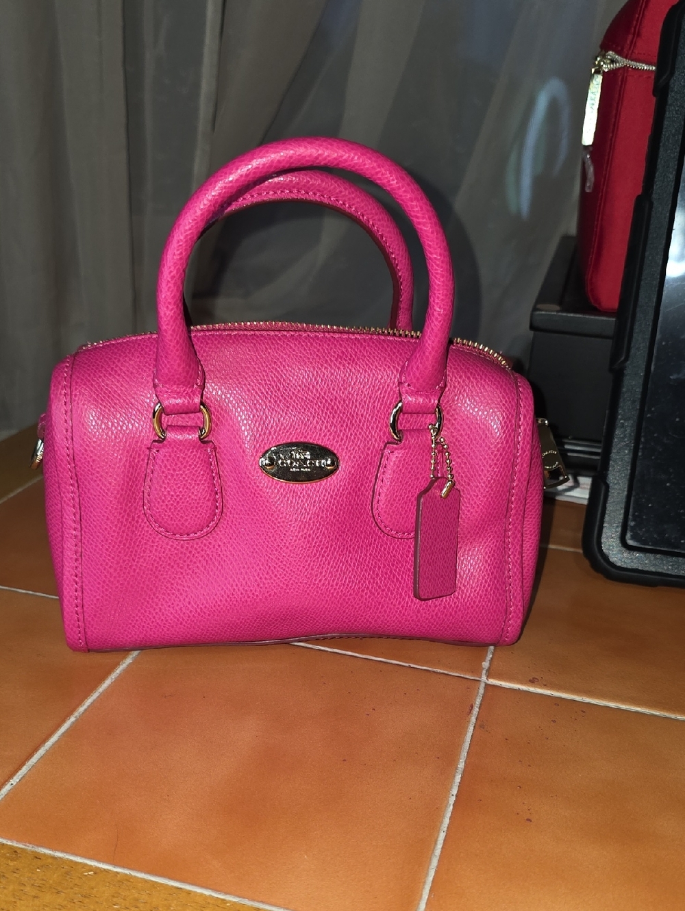 Coach Leather Mini Bennett Satchel Crossbody – Pink Ruby (Like New)